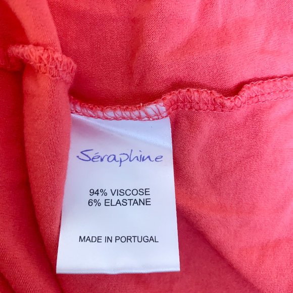 Seraphine Maternity Nursing Knit Wrap Tie Dress Geometric Coral Print, Size 8 - Picture 6 of 9